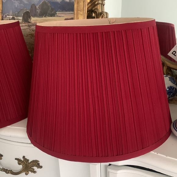 Set of 2 Elegant Pleated Lampshade Urbanest Mushroom Pleated Maroon traditional - Picture 5 of 14